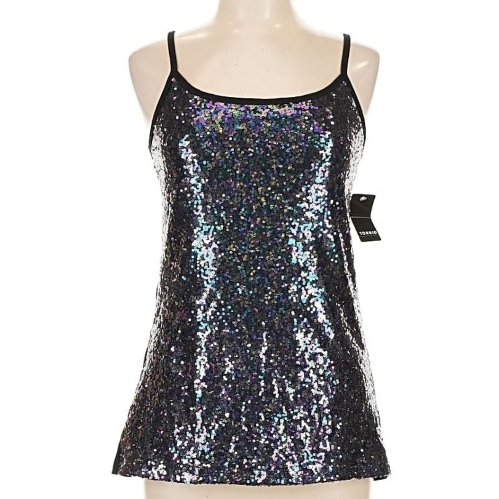 Torrid Sequin & Rhinestone Holiday Tank New Plus Size Large